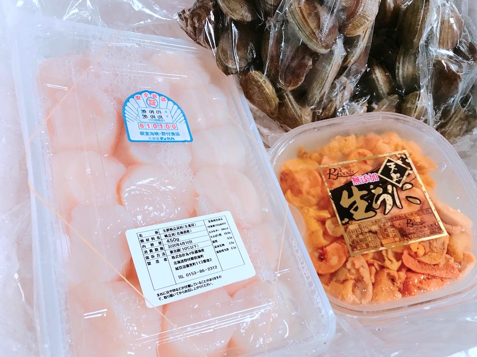 ウニ・ホタテ・アサリセット